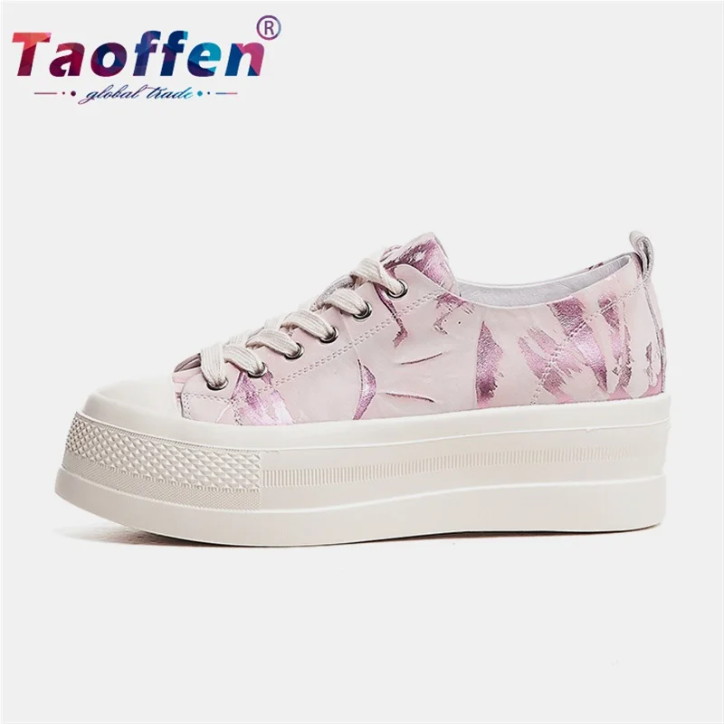 Taoffen/Женская обувь для скейтбординга спортивная на платформе однотонные