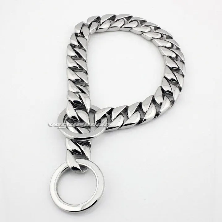 

Solid 316L Stainless Steel Luxury Dog's Simple and Versatile Necklace Chains Collars 5A007DC