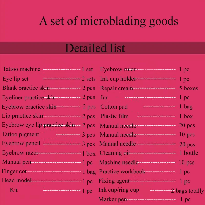 Microblading Set semi Permanent Make-up Tattoo Body Art Accessories Beginner Pigment/Manual Machine/Needles For Eyebrow/Lip
Microblading Set semi Permanent Make-up Tattoo Body Art Accessories Beginner Pigment/Manual Machine/Needles For Eyebrow/Lip