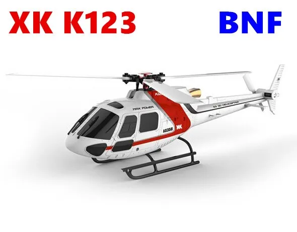Original XK K123 BNF (Without remote control) 6CH Brushless AS350 Scale 3D6G System RC Helicopter Upgrade WLtoys V931
Original XK K123 BNF (Without remote control) 6CH Brushless AS350 Scale 3D6G System RC Helicopter Upgrade WLtoys V931