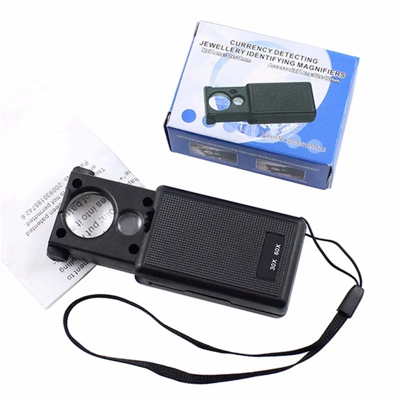 30x 60x Magnifier LED Mini Pocket Portable Hand Magnifying Jeweler Microscope Currency Detector Old Man Reading Glass
30x 60x Magnifier LED Mini Pocket Portable Hand Magnifying Jeweler Microscope Currency Detector Old Man Reading Glass