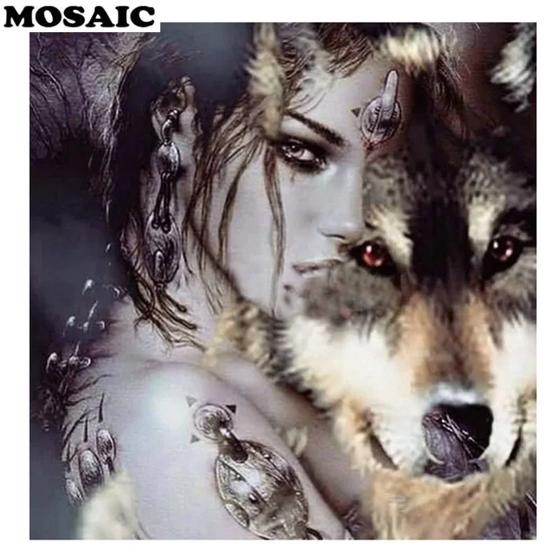 Diamond Embroidery indians woman with wolf pattern Diy 5D Mosaic Diamond Painting Cross Stitch Full Rhinestones Needlework decor
Diamond Embroidery indians woman with wolf pattern Diy 5D Mosaic Diamond Painting Cross Stitch Full Rhinestones Needlework decor
