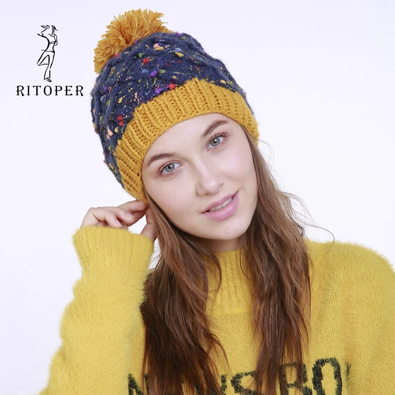 RITOPER Autumn And Winter Ladies Hand-Knitted Color Matching Floral Hanging Ball 8 Word Pattern Knitted Warm Ladies Beanie Hat
RITOPER Autumn And Winter Ladies Hand-Knitted Color Matching Floral Hanging Ball 8 Word Pattern Knitted Warm Ladies Beanie Hat