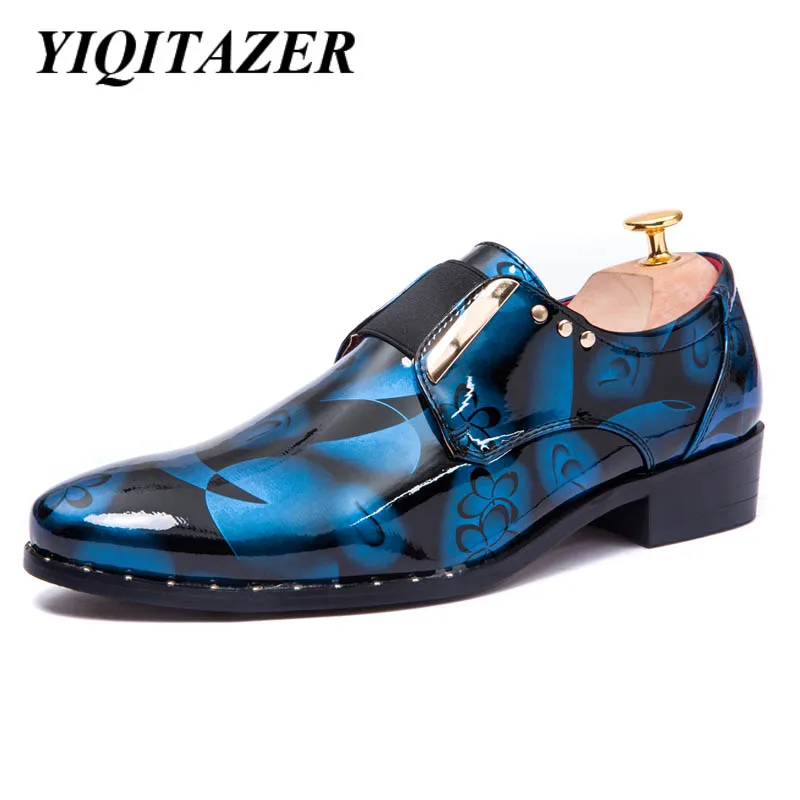 YIQITAZER 2019 Fashion Patent Leather Dress Shoes Man,Summer Pointed Toe Designer Formal Derby Men Shoes Blue Brown Size 6.5-9
YIQITAZER 2019 Fashion Patent Leather Dress Shoes Man,Summer Pointed Toe Designer Formal Derby Men Shoes Blue Brown Size 6.5-9