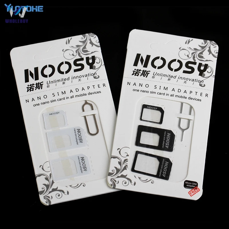 300 компл./лот Noosy 4 в 1 Nano SIM карта для Micro Mini Sim адаптер Iphone Samsung | Мобильные телефоны и