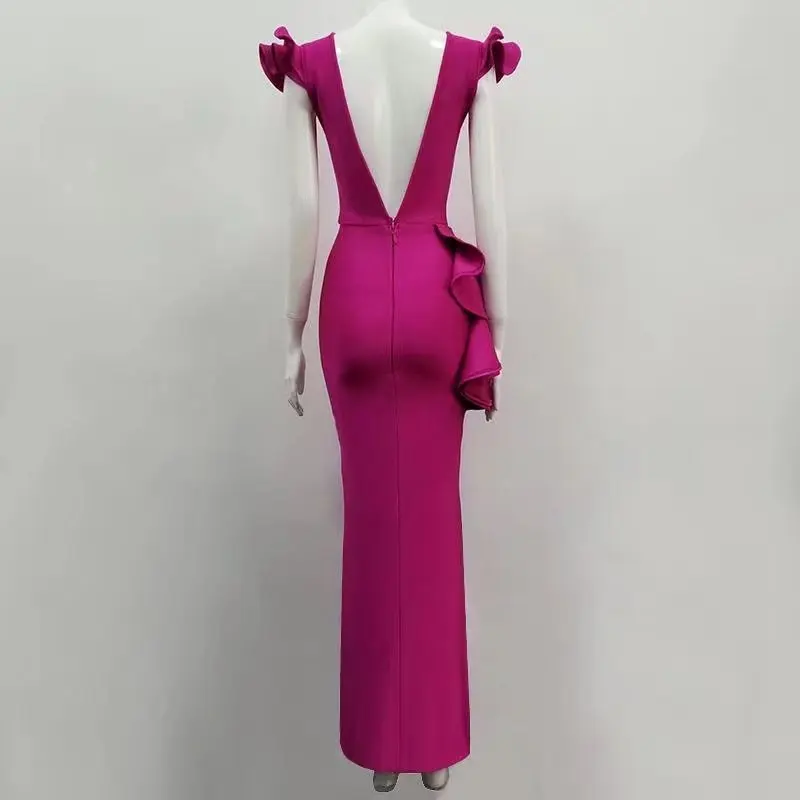 2017 Sleeveless Split v neck cut out Ankle-Length backless Bandage Celebrity Party bodycon women summer rayon Dress
2017 Sleeveless Split v neck cut out Ankle-Length backless Bandage Celebrity Party bodycon women summer rayon Dress