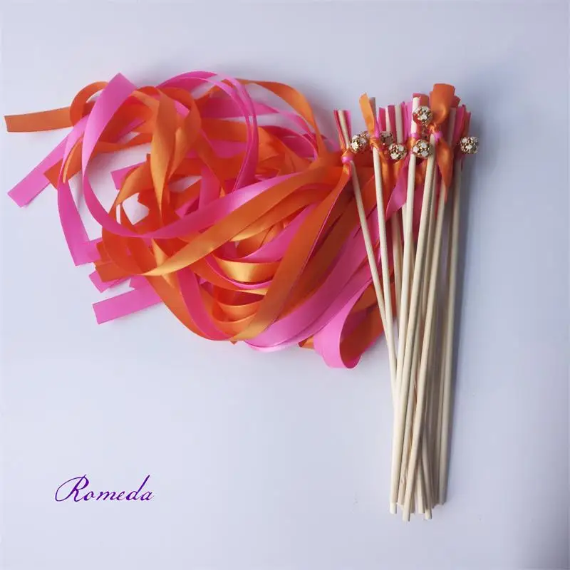 Newest Arrived 50pcs/lot Orange and fushia wedding wands with colorfull bell for wedding decoration
Newest Arrived 50pcs/lot Orange and fushia wedding wands with colorfull bell for wedding decoration