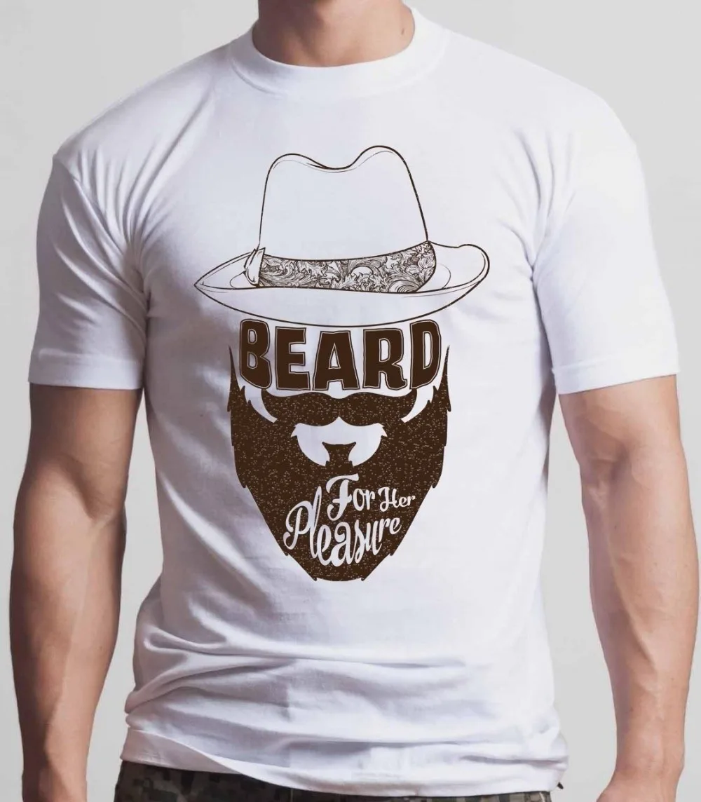 2018 короткий рукав хлопковые футболки Человек Костюмы борода для нее