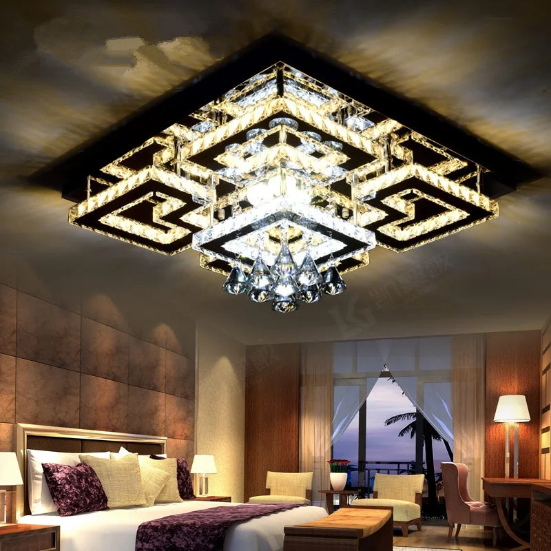Luxury modern crystal ceiling lamps and living room bedroom square ultra bright crystal Ceiling lights 110-240V
Luxury modern crystal ceiling lamps and living room bedroom square ultra bright crystal Ceiling lights 110-240V