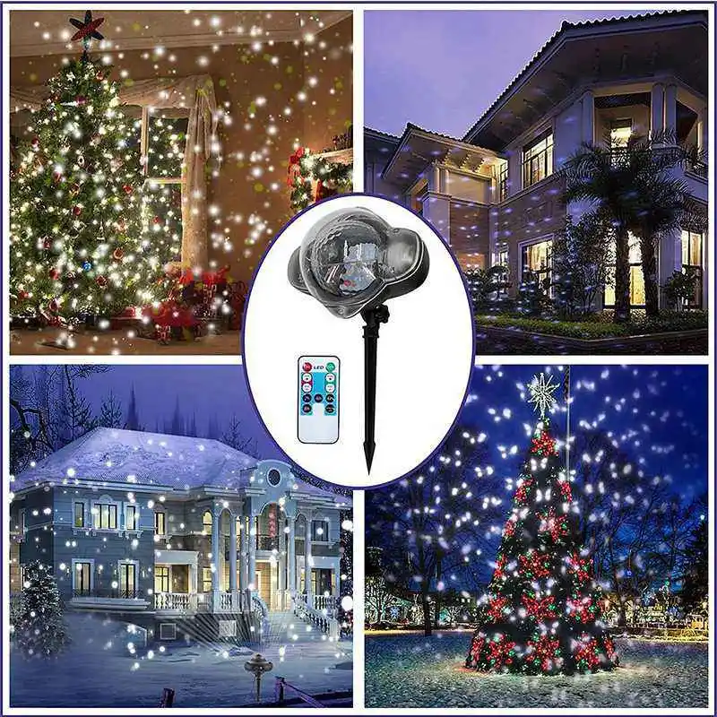 LED Mini Snow Projector Light Remote-control Waterproof Adjustable Lighting Decoration Projecteur Led Exterieur US/EU/UK/AU Plug
LED Mini Snow Projector Light Remote-control Waterproof Adjustable Lighting Decoration Projecteur Led Exterieur US/EU/UK/AU Plug