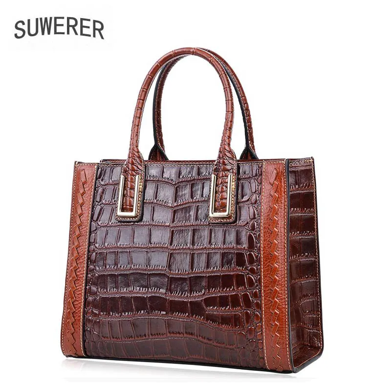 SUWERER top cowhide women genuine Leather bags luxury women handbags fashion designer Crocodile pattern tote women leather bag
SUWERER top cowhide women genuine Leather bags luxury women handbags fashion designer Crocodile pattern tote women leather bag