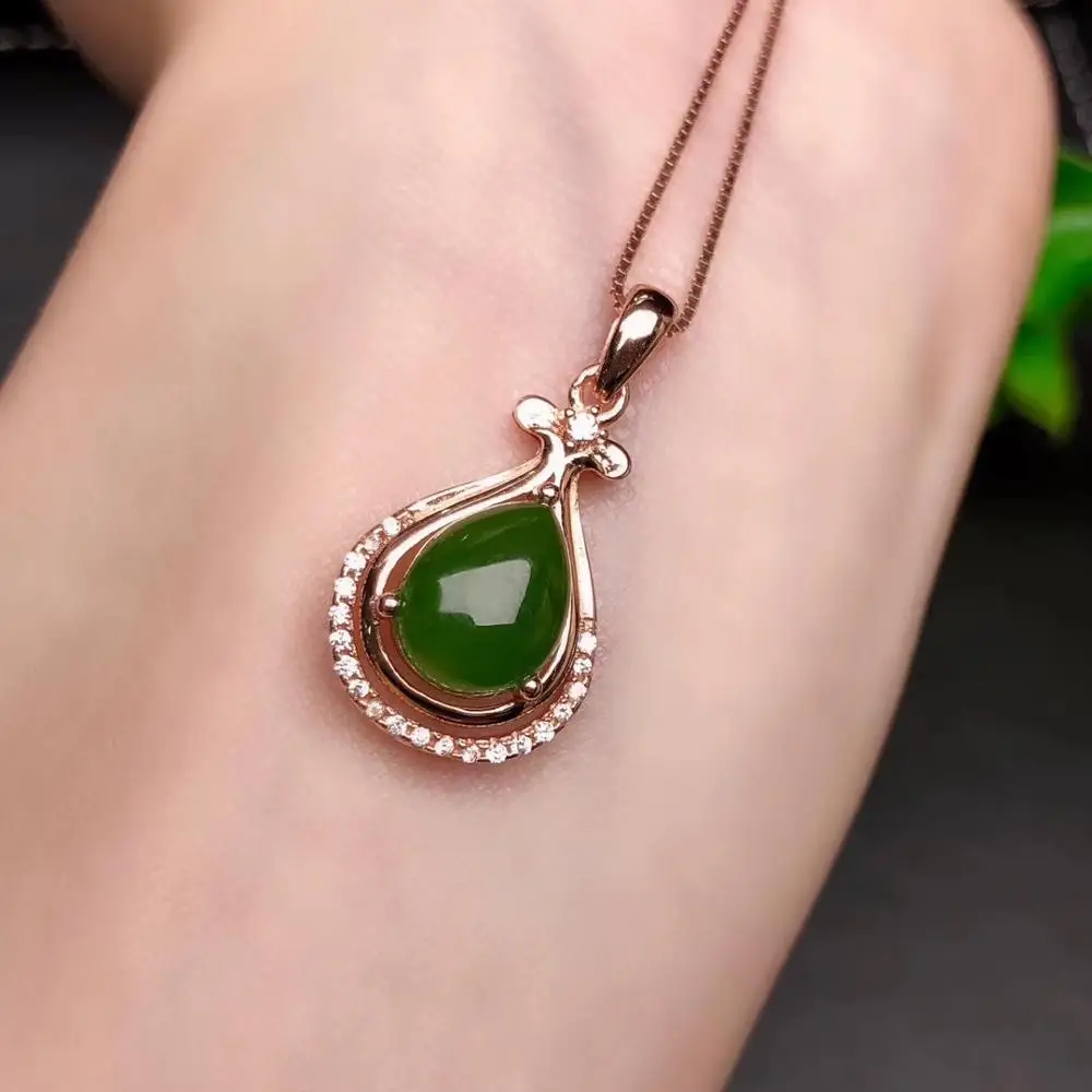 graceful green Jade necklace for women silver jewelry real 925 silver round natural jade water drop girl party gift
graceful green Jade necklace for women silver jewelry real 925 silver round natural jade water drop girl party gift