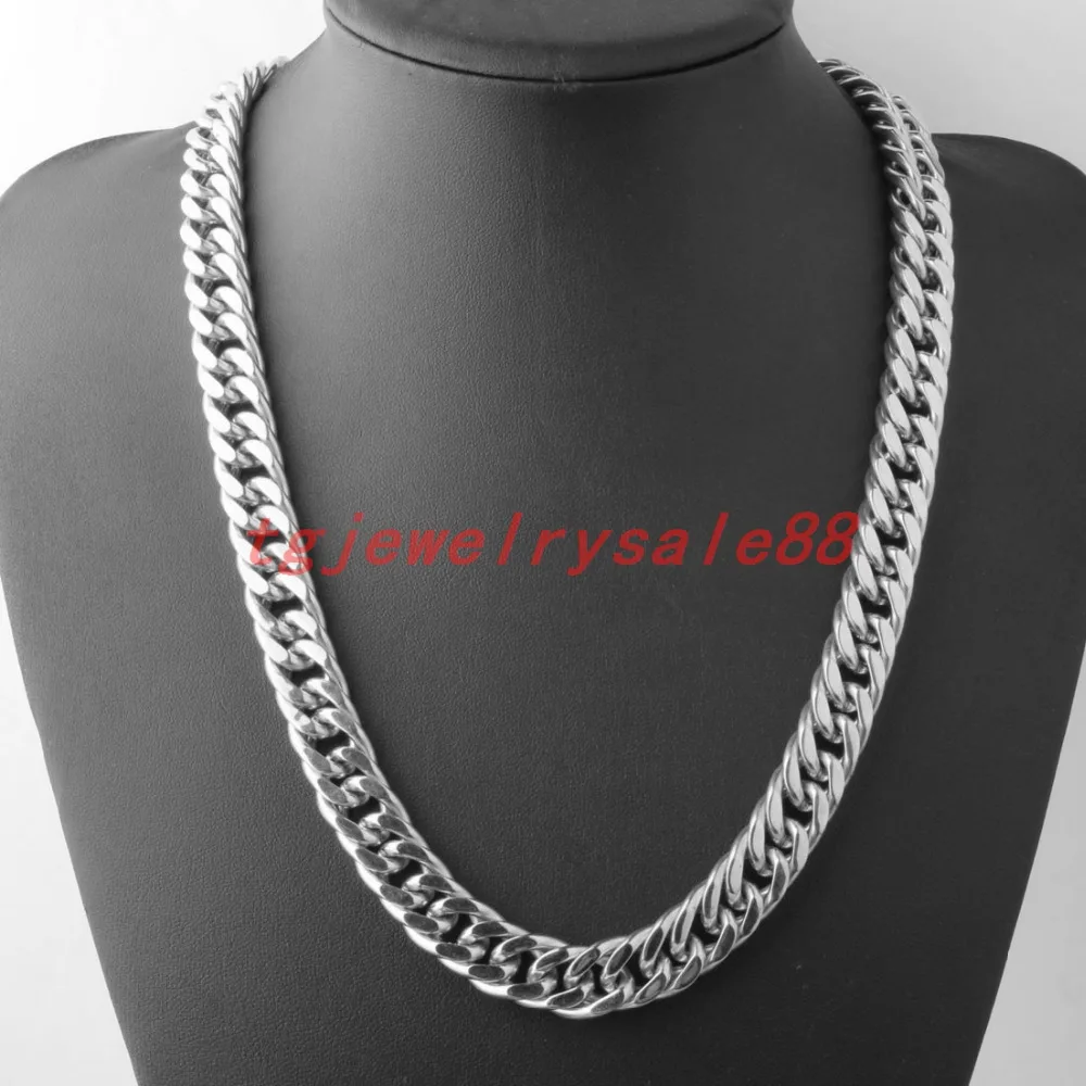 7-40inch 14mm Wide Silver Color Top Quality Never Fade Stainless Steel Men Solid Cuban Link Chain Necklace Or Bracelet Fashion
7-40inch 14mm Wide Silver Color Top Quality Never Fade Stainless Steel Men Solid Cuban Link Chain Necklace Or Bracelet Fashion