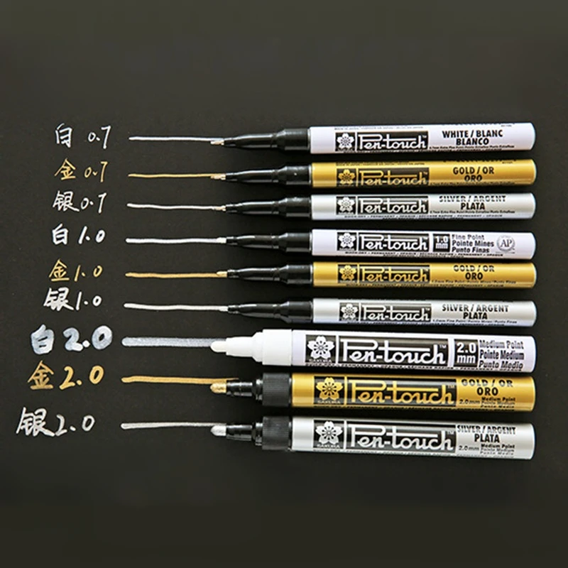 Sakura Permanent Paint Marker 0.7mm/1mm/2mm Waterproof Markers For Tires CD Glass Gold Silver White Oily Pen Painting Stationery
Sakura Permanent Paint Marker 0.7mm/1mm/2mm Waterproof Markers For Tires CD Glass Gold Silver White Oily Pen Painting Stationery