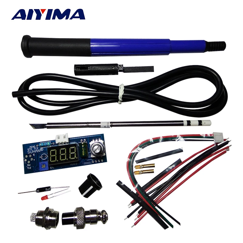 Aiyima 1 компл.. Быстрый нагрев STC T12 паяльник температура контроллер DIY наборы|soldering