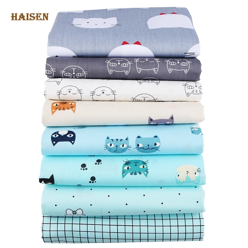 Haisen,Cat Printed Twill Cotton Fabric For DIY Quilting Sewing/Baby Bedding/Dress/Skirt Cloth Cartoon Tissue Material Half Meter
Haisen,Cat Printed Twill Cotton Fabric For DIY Quilting Sewing/Baby Bedding/Dress/Skirt Cloth Cartoon Tissue Material Half Meter