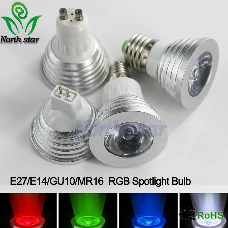 Светодиодный 16 цветов RGB прожектор E27/E14/GU10/MR16 AC 86 265v MR16 DC12v цветной светодиодный