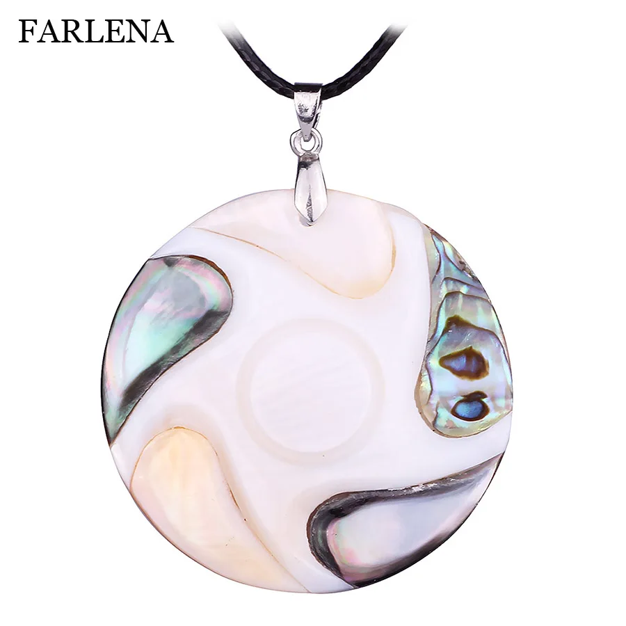FARLENA Jewelry Round Natural Abalone shell Pendant for Women Men with Wax rope Fashion Chinese Bagua map Necklace
FARLENA Jewelry Round Natural Abalone shell Pendant for Women Men with Wax rope Fashion Chinese Bagua map Necklace