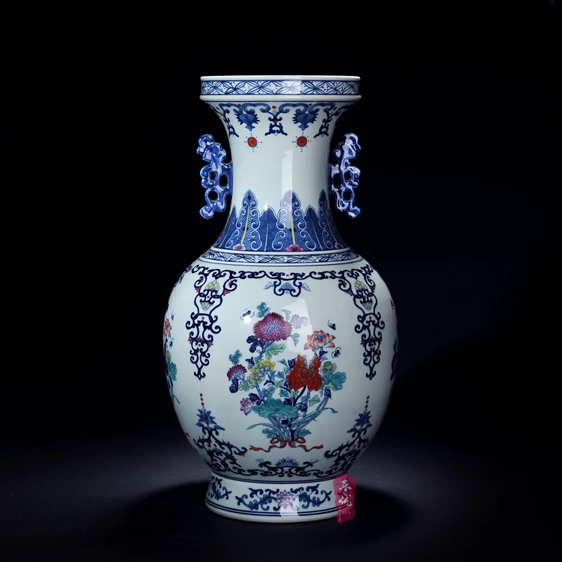 Jingdezhen ceramic vase handmade antique porcelain vase with underglaze red decoration decoration Home Furnishing
Jingdezhen ceramic vase handmade antique porcelain vase with underglaze red decoration decoration Home Furnishing