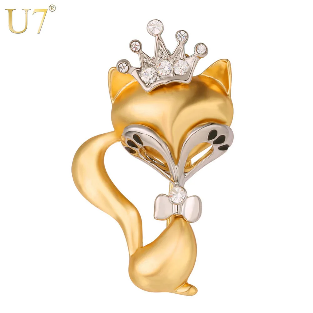U7 Sexy Crown Fox Brooch Women Jewelry Banquet Accessories Party Gift Gold/Black Color Rhinestone Animal Brooches Pin B133
U7 Sexy Crown Fox Brooch Women Jewelry Banquet Accessories Party Gift Gold/Black Color Rhinestone Animal Brooches Pin B133