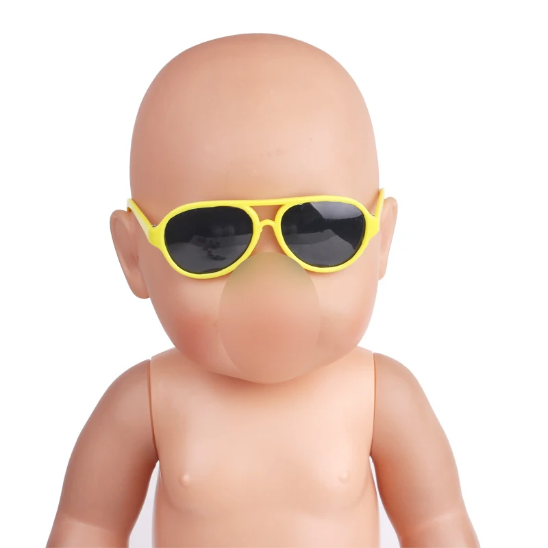 43 cm Baby dolls accessories new born glasses fashionable sunglasses 6 colors fit American 18 inch Girls doll f449
43 cm Baby dolls accessories new born glasses fashionable sunglasses 6 colors fit American 18 inch Girls doll f449