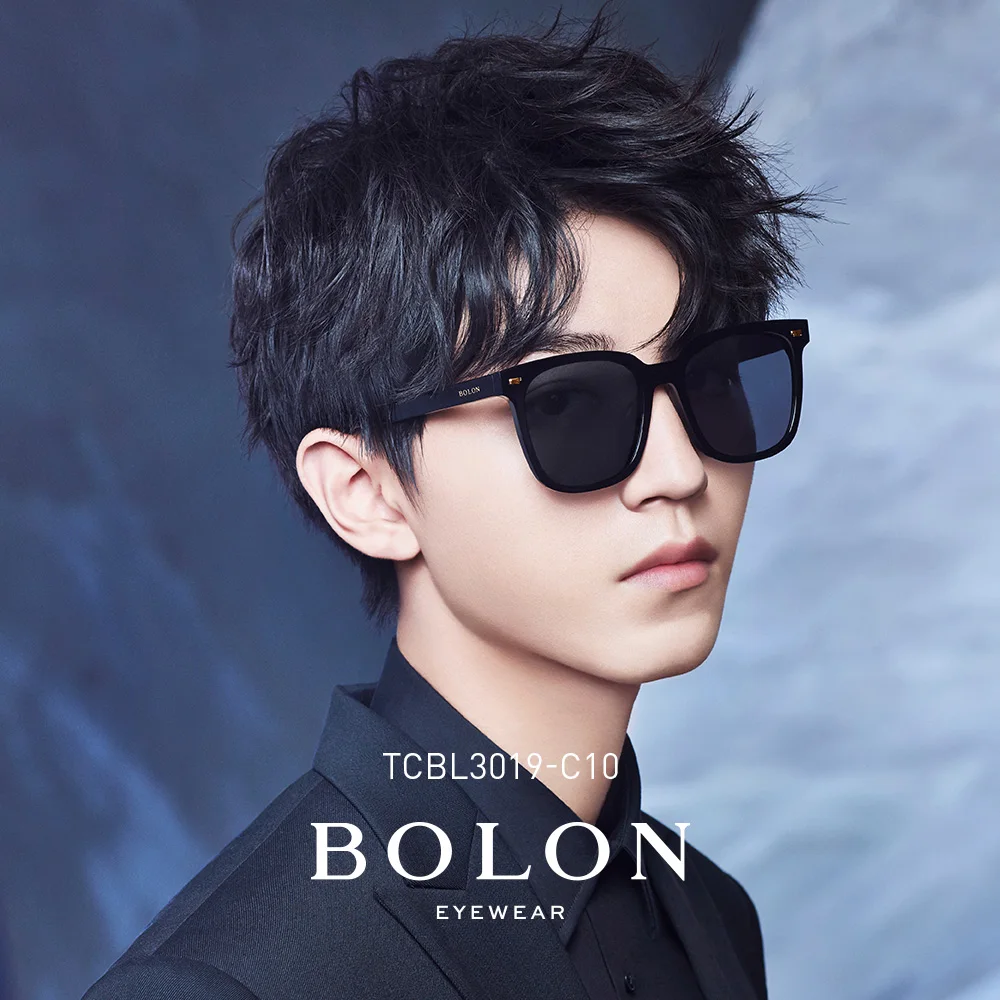 

BOLON Classic Square Black Sunglasses Men Women Polarized Vintage Brand Dark Sunglasses BL3019&3029