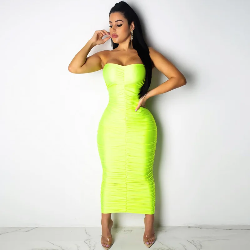 Strapless Pleated Women Long Dress Off Shoulder Backless Sexy Bodycon Lady Slim Maxi Vestidos Dress 2019 Summer
Strapless Pleated Women Long Dress Off Shoulder Backless Sexy Bodycon Lady Slim Maxi Vestidos Dress 2019 Summer