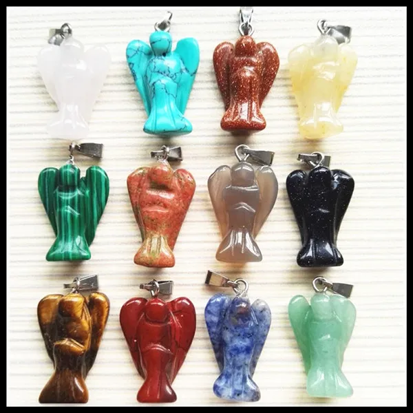12pcs Wholesale Angel Natural stone pendant small Angel jewelry Wing charm Necklaces pendants for jewelry making findings
12pcs Wholesale Angel Natural stone pendant small Angel jewelry Wing charm Necklaces pendants for jewelry making findings