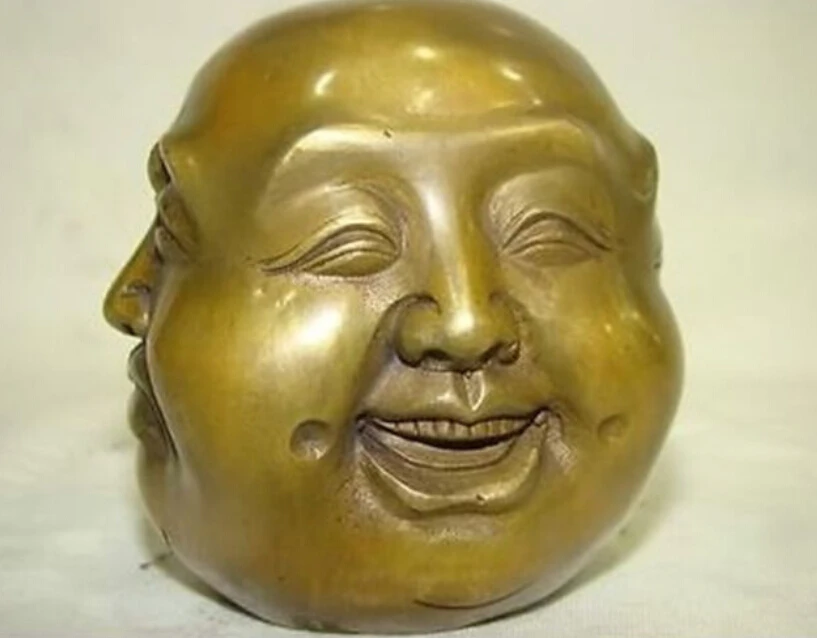 Chinese Old LUCKY tibetan brass four face seal buddha head statue decoration bronze factory outlets
Chinese Old LUCKY tibetan brass four face seal buddha head statue decoration bronze factory outlets