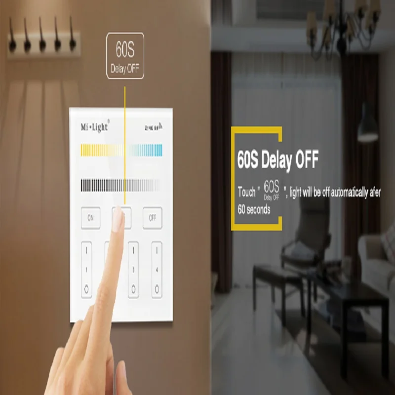 Milight 4-Zone CCT T2 Adjust Smart Panel Remote Controller color temperature and brightness for led strip light lamp bulb AC220V
Milight 4-Zone CCT T2 Adjust Smart Panel Remote Controller color temperature and brightness for led strip light lamp bulb AC220V