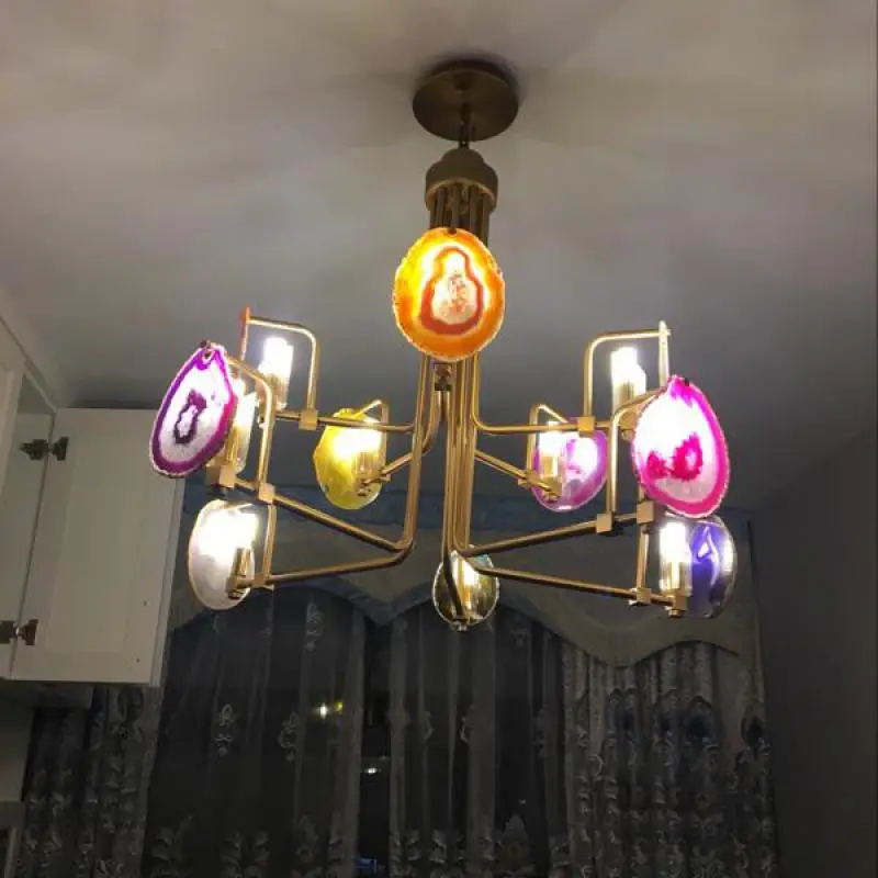 Boutiques Art Deco stained glass Pendant Lamp for bedroom Nordic Led Agate Jade Hanging Light Colorful home Restaurant lighting
Boutiques Art Deco stained glass Pendant Lamp for bedroom Nordic Led Agate Jade Hanging Light Colorful home Restaurant lighting