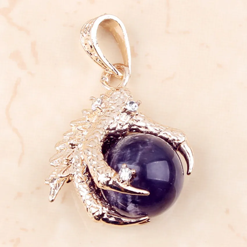 Trendy-beads Vintage Light Yellow Gold Color Natural Purple Amethysts Stone Round Bead Inlay Dragon Claw Pendant
Trendy-beads Vintage Light Yellow Gold Color Natural Purple Amethysts Stone Round Bead Inlay Dragon Claw Pendant