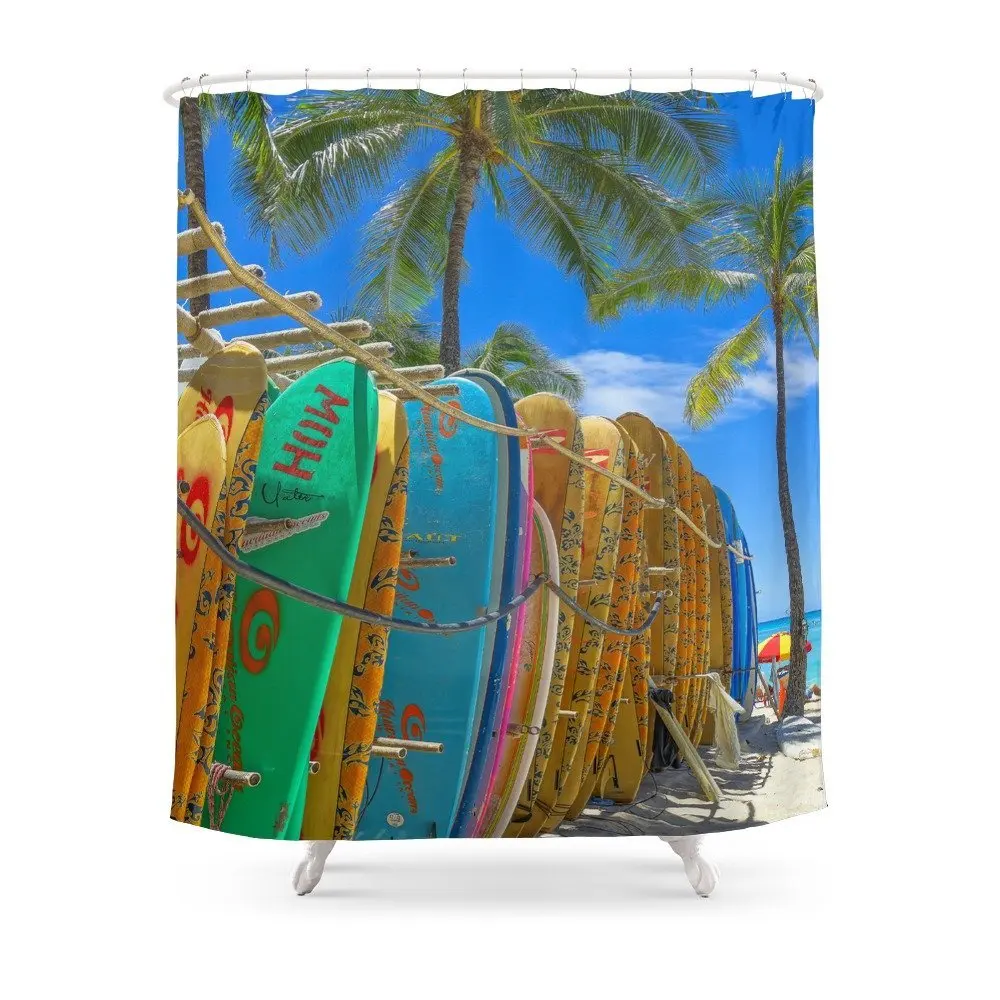 Hawaiian Surfboards Shower CurtainSet Bath Curtain For Bathroom With Non-slip Floor Mat
Hawaiian Surfboards Shower CurtainSet Bath Curtain For Bathroom With Non-slip Floor Mat