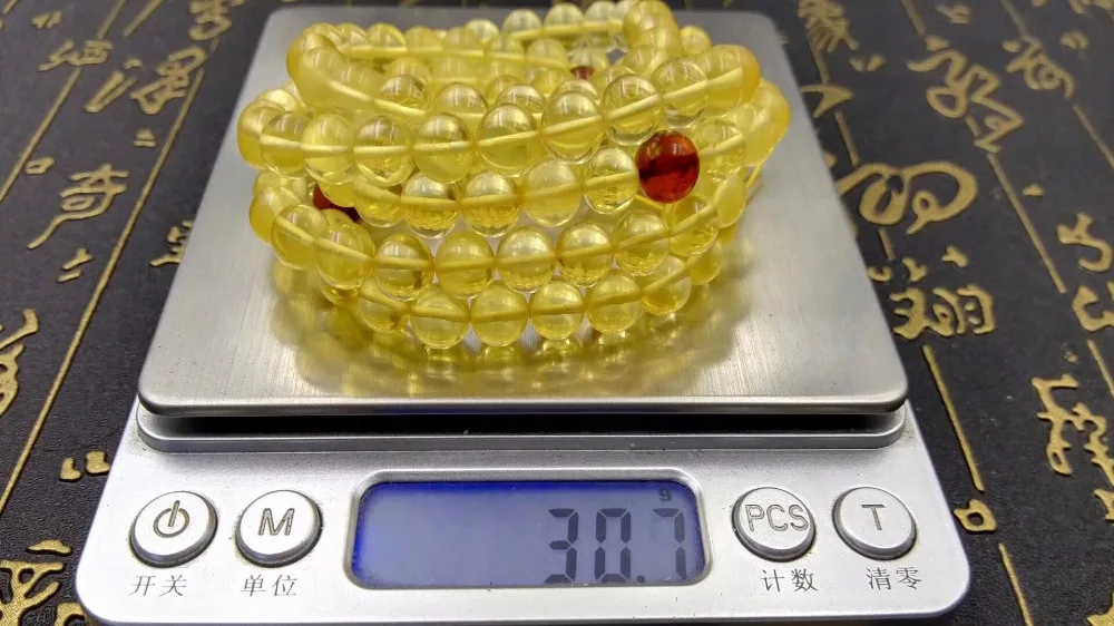 

Wholesale Natural Baltic Gold Amber 108 Prayer Beads 7mm-8mm Round Beads Buddhist Mala 30.7g Certificated Amber Supplier Prayer