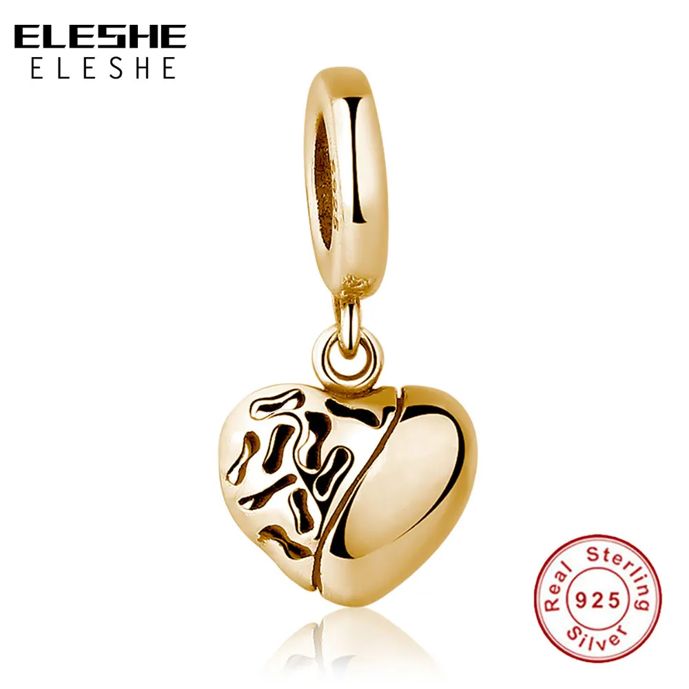 ELESHE 925 Sterling Silver Forever Love Heart Sahpe Dangle Charms Rose Gold Fine Beads Fit Original Bracelet Women DIY Jewelry
ELESHE 925 Sterling Silver Forever Love Heart Sahpe Dangle Charms Rose Gold Fine Beads Fit Original Bracelet Women DIY Jewelry