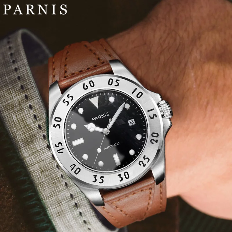 New Fashion Parnis 43mm Men's Automatic Mechanical Watches Sapphire Crystal Leather Strap Luminous Watch With Box Gift Man Clock
New Fashion Parnis 43mm Men's Automatic Mechanical Watches Sapphire Crystal Leather Strap Luminous Watch With Box Gift Man Clock