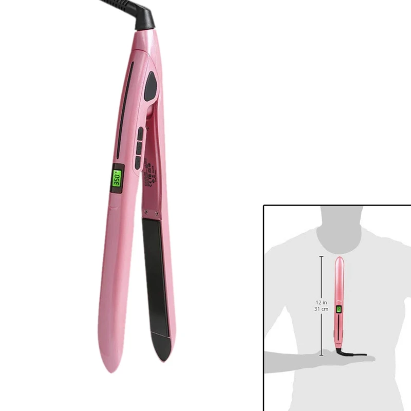 HOT!Hair Straightener with 1 Inch Ion plates Adjustable Temperature Suitable for All Hair Types Fast Dual Voltage Rose Pink UK | Красота и