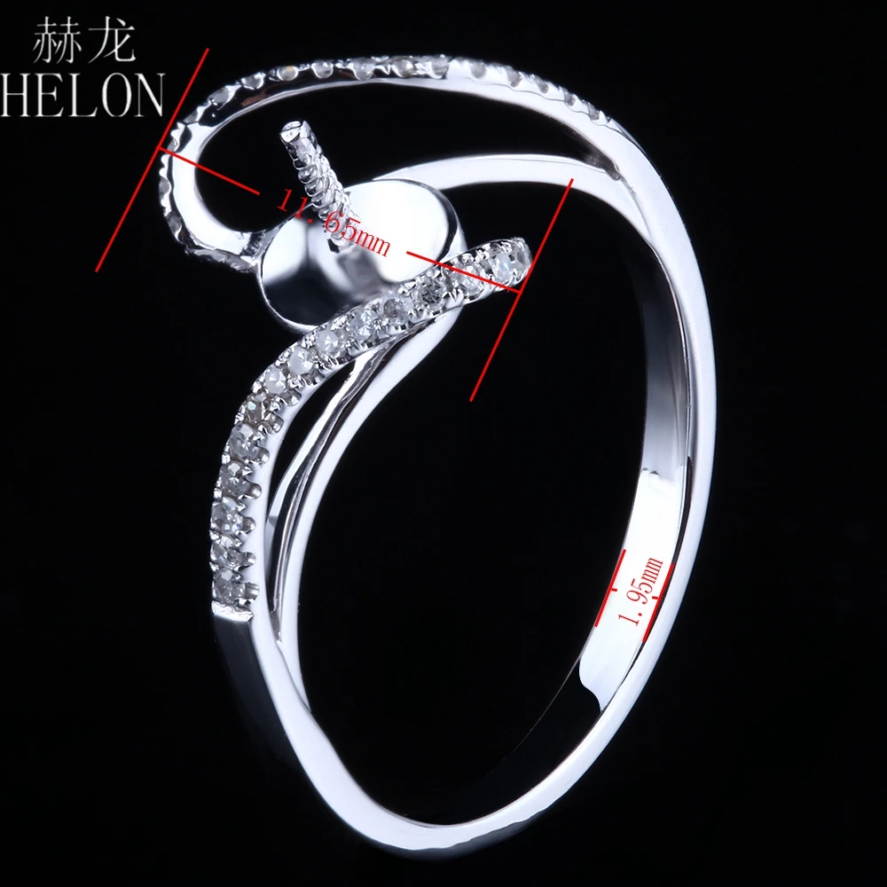HELON Solid 14K White Gold 8.5-10.75mm Round Pearl Semi Mount Diamonds Engagemen Wedding Ring Setting Women Fine Jewelry Gift
HELON Solid 14K White Gold 8.5-10.75mm Round Pearl Semi Mount Diamonds Engagemen Wedding Ring Setting Women Fine Jewelry Gift