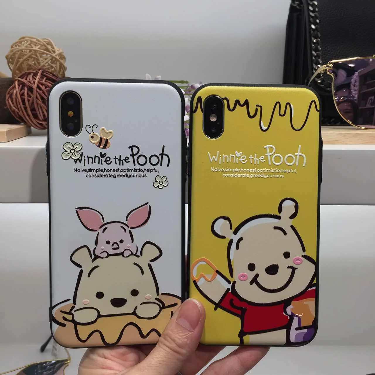 Модный мультфильм аниме Disneys Winnies медвежонок пух пара чехлов для iPhone 6 6s 7 8 Plus X XR XS