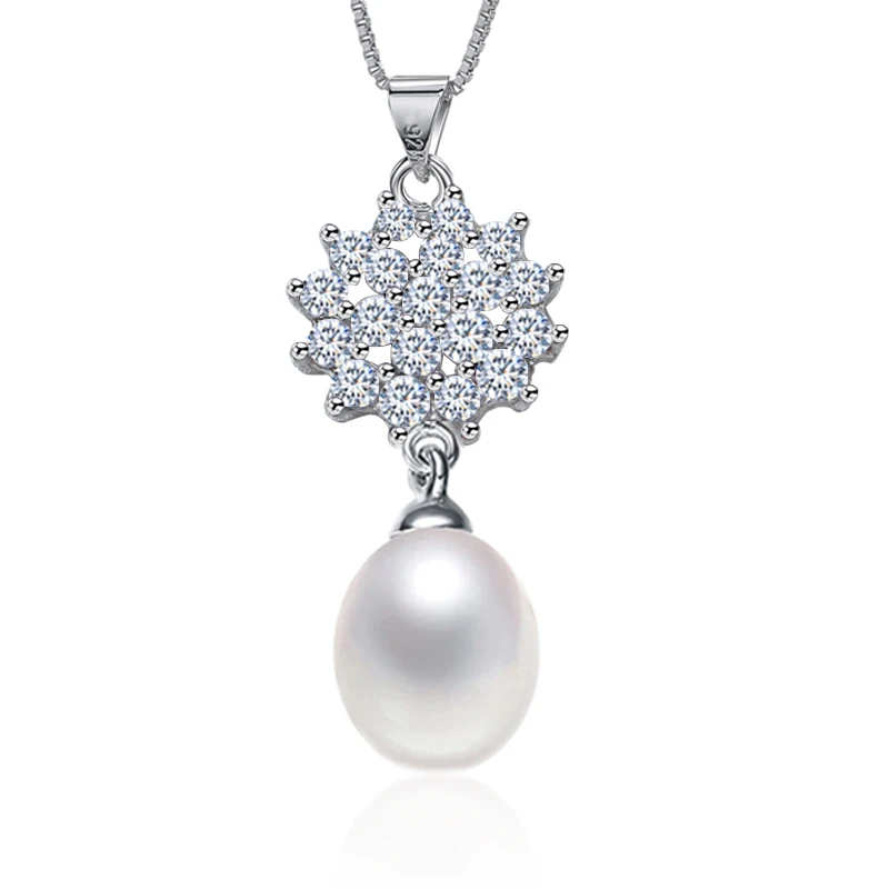 PEISENI NEW 100% natural freshwater pearl choker pendant neckalce 925 sterling silver jewelry for women wedding
PEISENI NEW 100% natural freshwater pearl choker pendant neckalce 925 sterling silver jewelry for women wedding