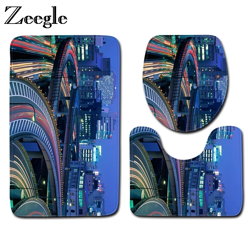 Zeegle City View Printed 3pcs/set Bath Mats Bathroom Carpet Non-slip Bathroom Floor Mats Toilet Lid Cover Absorbent Toilet Rugs
Zeegle City View Printed 3pcs/set Bath Mats Bathroom Carpet Non-slip Bathroom Floor Mats Toilet Lid Cover Absorbent Toilet Rugs