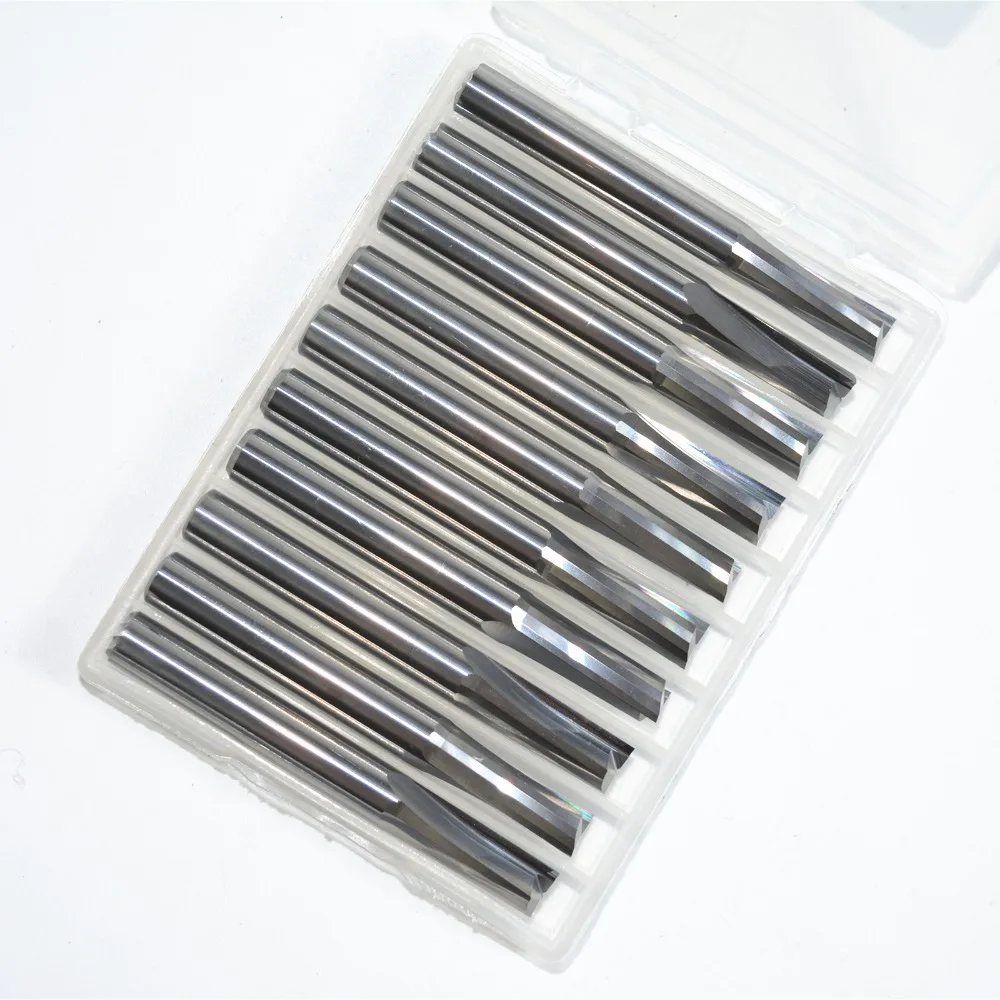 6mm*15mm-10pcs CNC solid carbide End Mill tungsten steel woodworking insert router bit 2 Flutes Straight milling cutter MDF PVC |