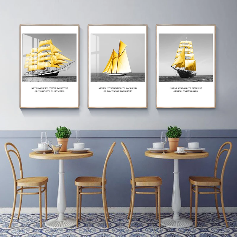 Noridc Minimalism Yellow Sailboat Sea Landscape Poster Canvas Painting For Living Room Restaurant Decoration Wall Pictures
Noridc Minimalism Yellow Sailboat Sea Landscape Poster Canvas Painting For Living Room Restaurant Decoration Wall Pictures