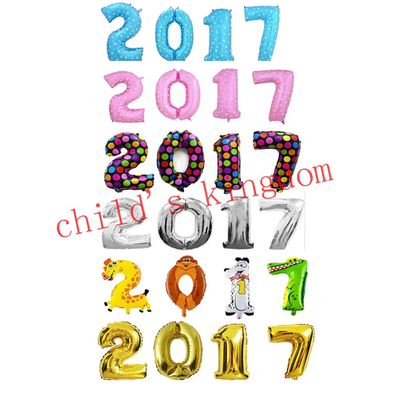 4 шт. 16 inch 2017 Количество Фольгированных Шаров Цифра Гелия Воздушный Шар happy new year