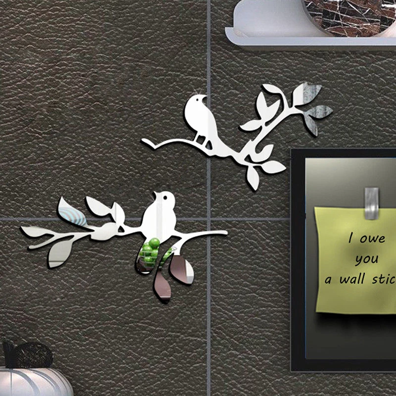 2Pcs 3D Mirrors Birds Branch Wall Stickers Decal Wall Art Removable Room Party Wedding Decor Home Deco Wall Sticker for Kid Room
2Pcs 3D Mirrors Birds Branch Wall Stickers Decal Wall Art Removable Room Party Wedding Decor Home Deco Wall Sticker for Kid Room
