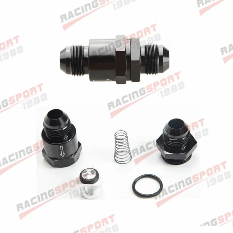 

AN8 -8AN Aluminium Non Return One Way Check Valve Fuel EFI Fitting Adapter Black Spring Type One Way