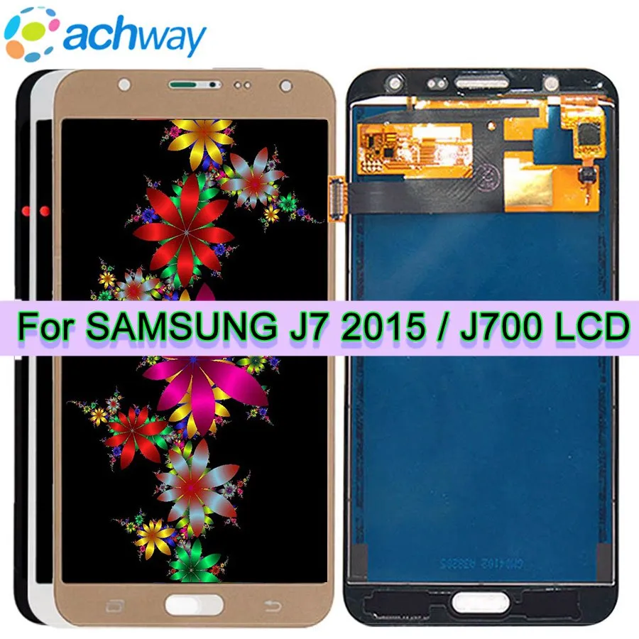 

J700f ЖК-дисплей для Samsung Galaxy J7 2015 ЖК-дисплей J700 J700F сенсорный экран дигитайзер Кнопка возврата J700M дисплей