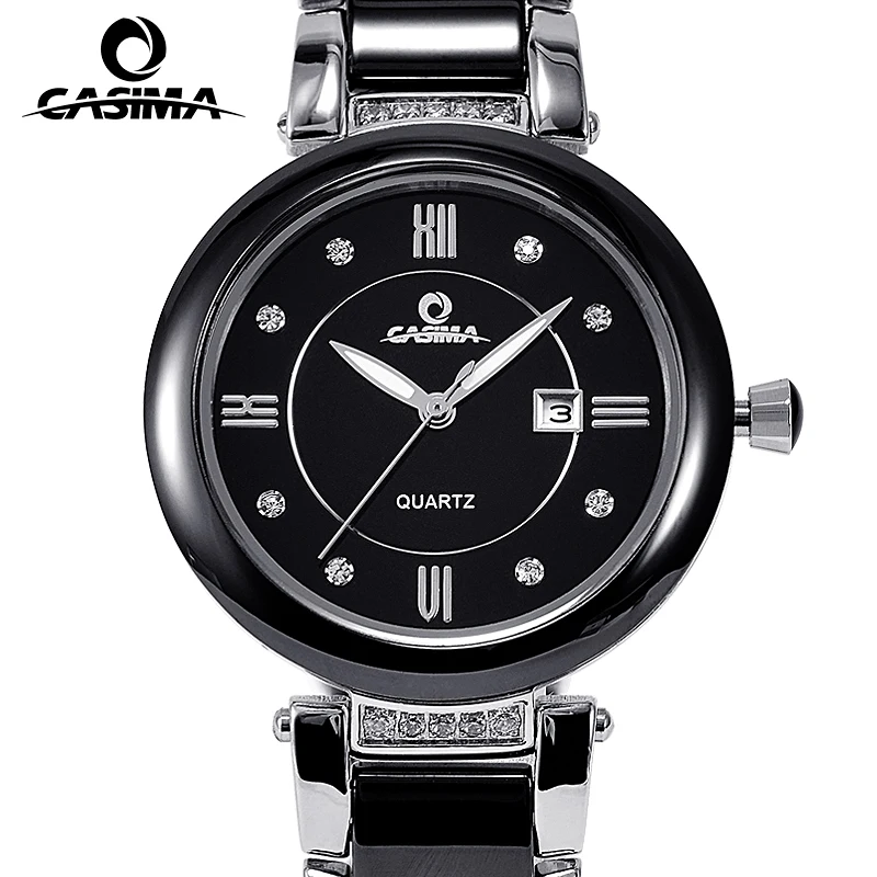 

CASIMA Luxury Brand Women Watch Ladies Fashion Waterproof Casual Ceramic Calendar Quartz Wristwatch Clock 2021 Relogio Feminino