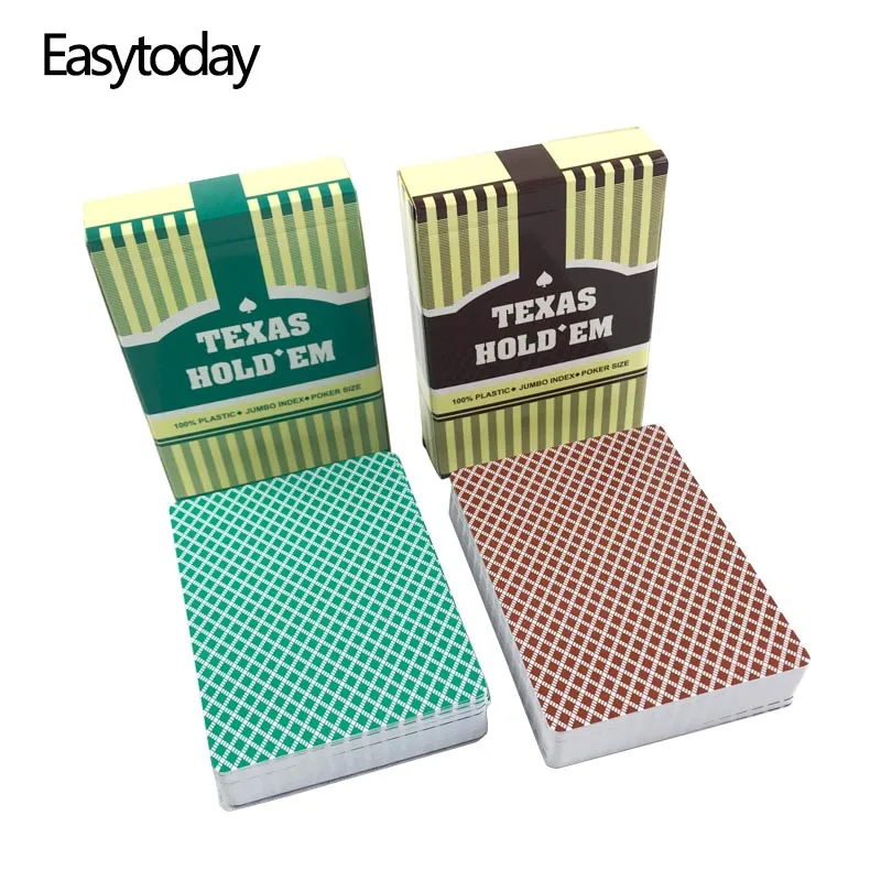 Easytoday 2 шт./компл. ПВХ баккара Техасский Холдем пластиковые игральные карты глазурь покер карты зеленый и коричневый развлекательные игры
Easytoday 2 шт./компл. ПВХ баккара Техасский Холдем пластиковые игральные карты глазурь покер карты зеленый и коричневый развлекательные игры