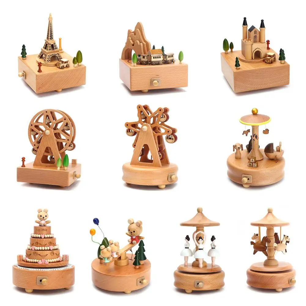 Kawaii Zakka Carousel Musical Boxes Wooden Music Box Wood Crafts Retro Birthday Gift Vintage Home Decoration Accessories
Kawaii Zakka Carousel Musical Boxes Wooden Music Box Wood Crafts Retro Birthday Gift Vintage Home Decoration Accessories